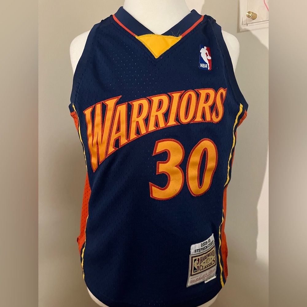 Warriors Kids Basketball Jersey - Navy and Orange